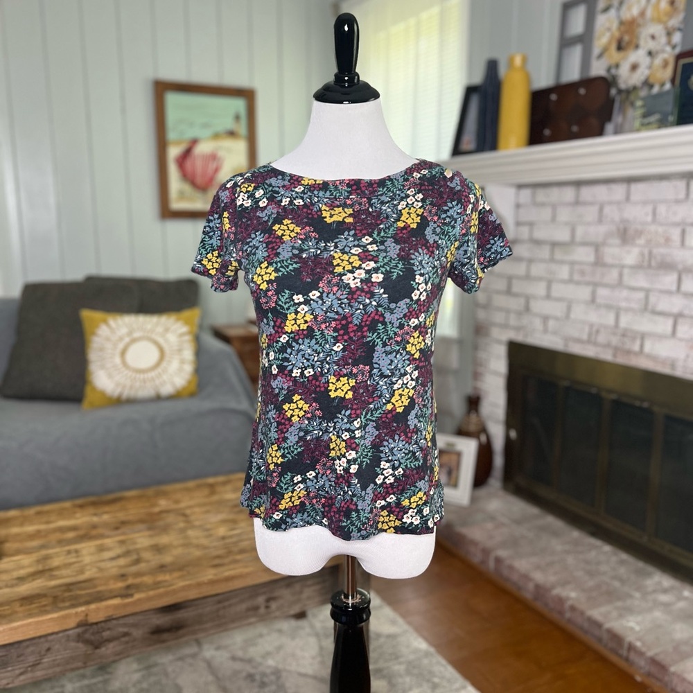 LOFT Ann Taylor Loft Floral Short Sleeve Top